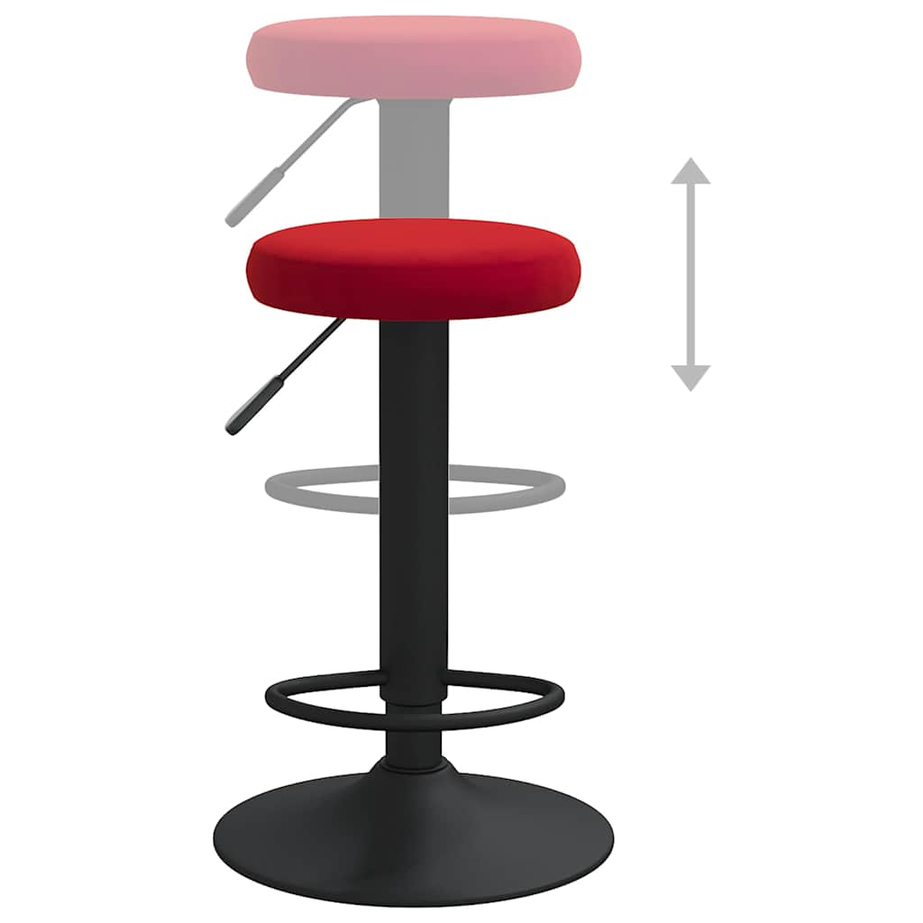 Tabourets de bar lot de 2 rouge bordeaux velours