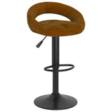 Tabourets de bar lot de 2 marron velours