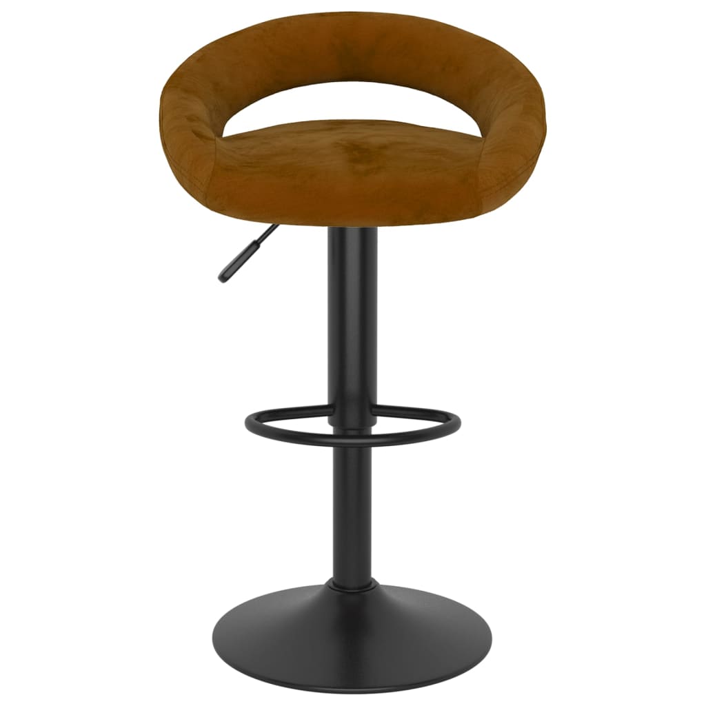 Tabourets de bar lot de 2 marron velours