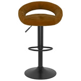 Tabourets de bar lot de 2 marron velours