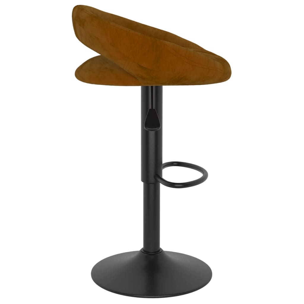 Tabourets de bar lot de 2 marron velours