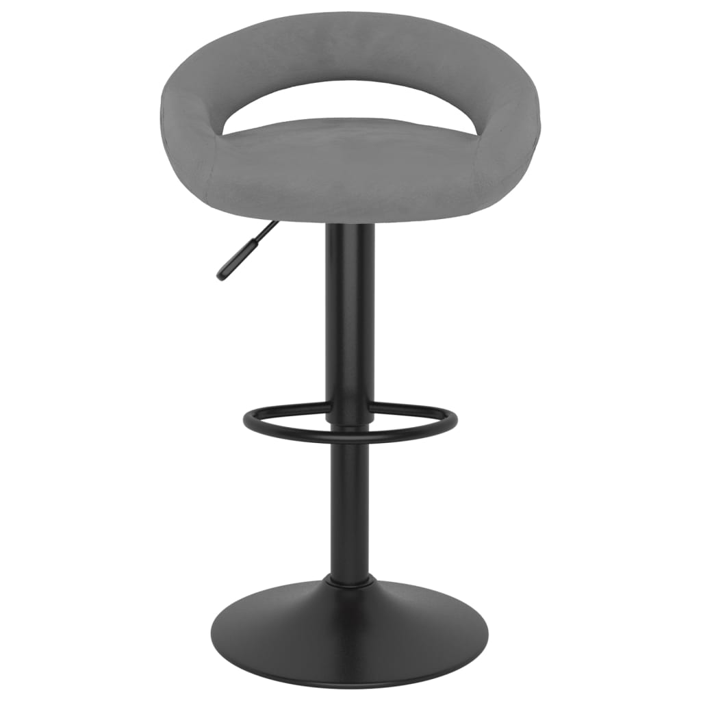 Tabourets de bar lot de 2 gris clair velours