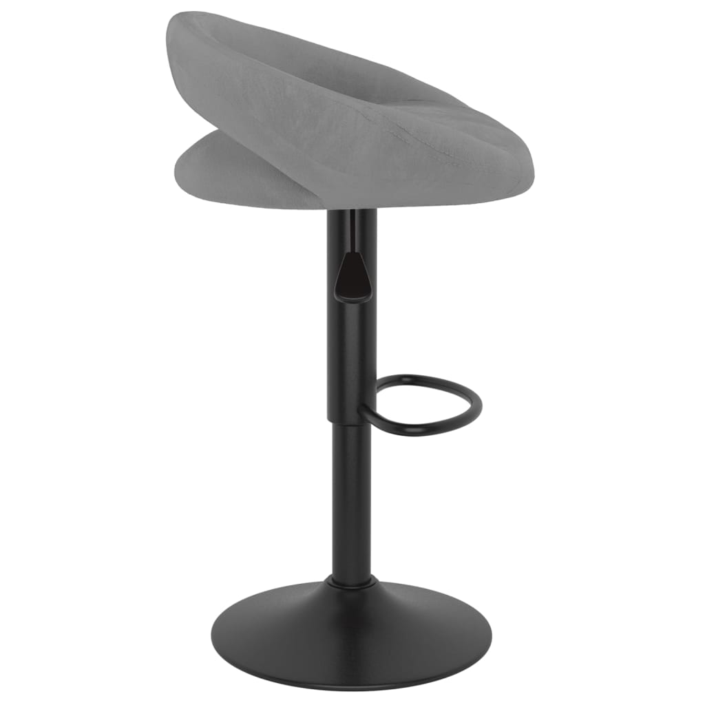 Tabourets de bar lot de 2 gris clair velours