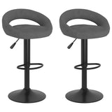 Tabourets de bar lot de 2 gris foncé velours