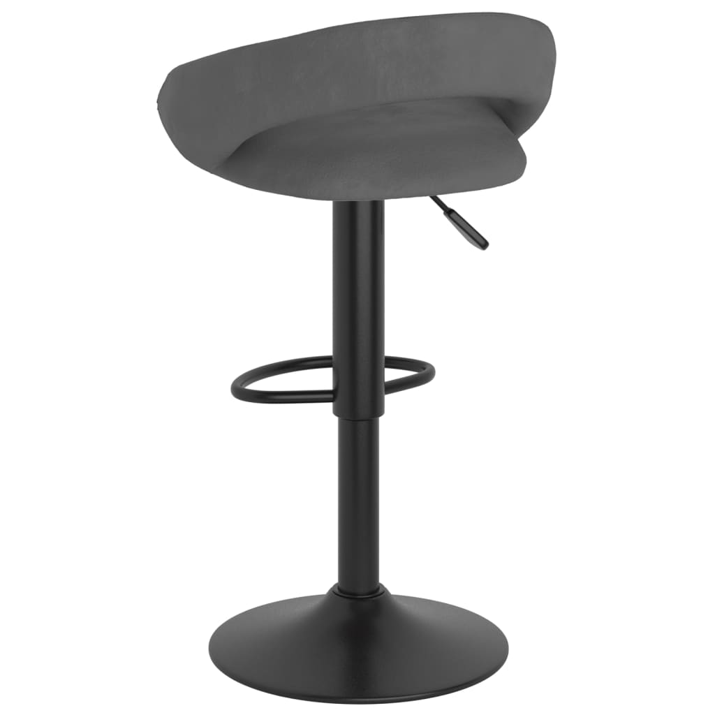 Tabourets de bar lot de 2 gris foncé velours