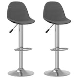 Tabourets de bar lot de 2 gris foncé tissu