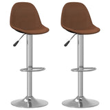 Tabourets de bar lot de 2 marron tissu