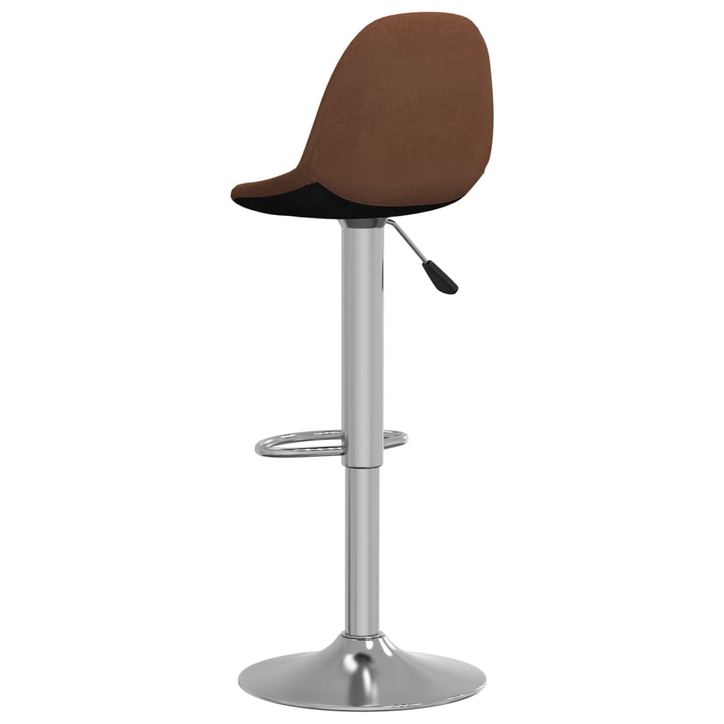 Tabourets de bar lot de 2 marron tissu