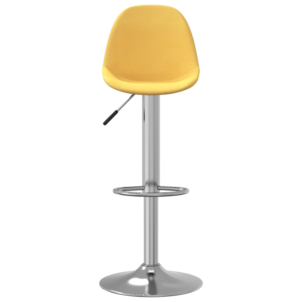 Tabourets de bar lot de 2 jaune moutarde tissu