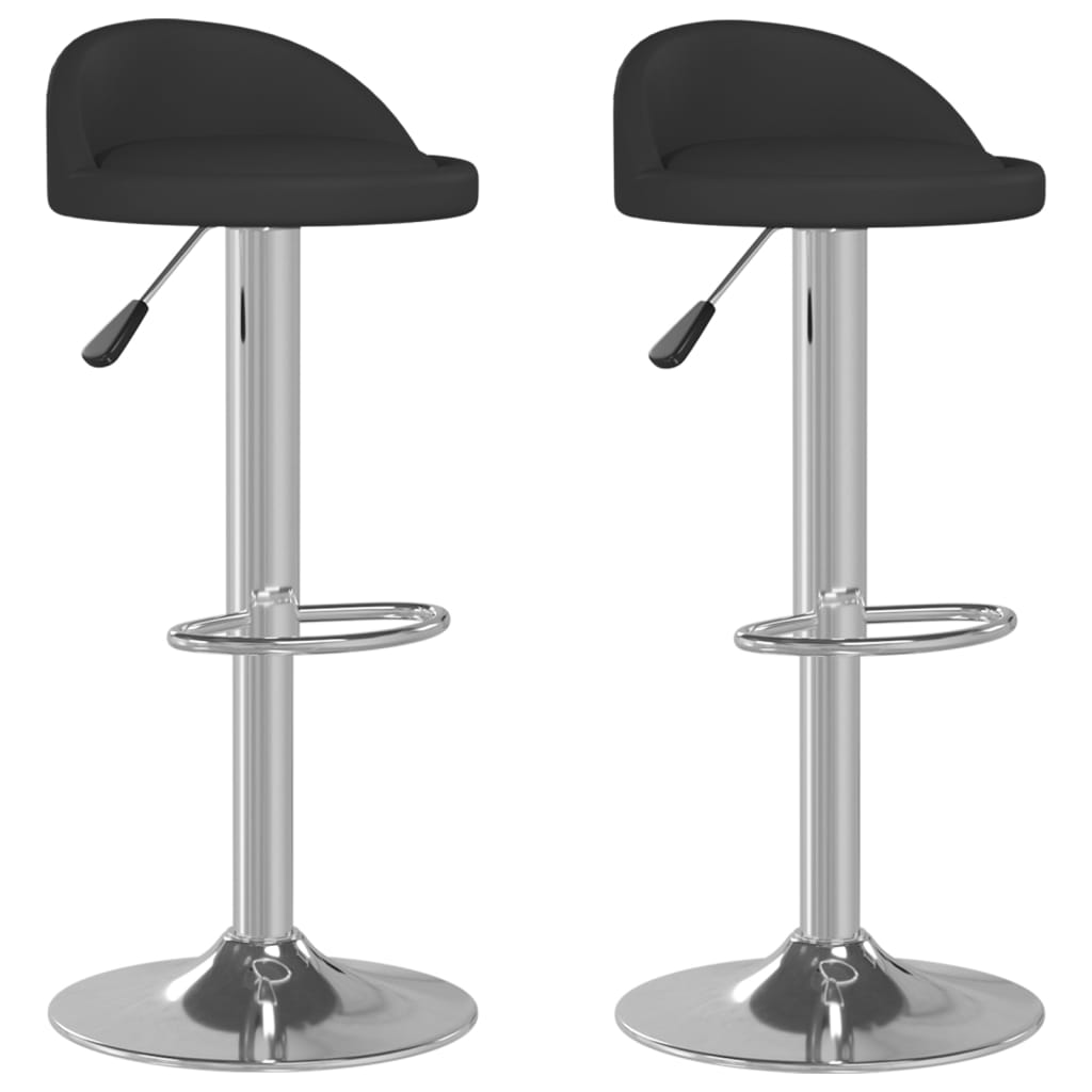 Tabourets de bar lot de 2 noir similicuir