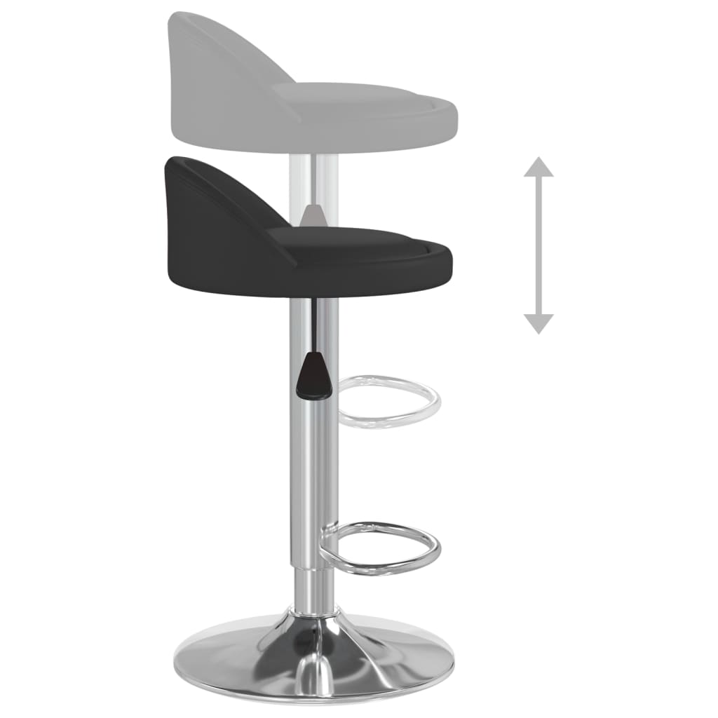 Tabourets de bar lot de 2 noir similicuir