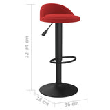 Tabouret de bar Rouge bordeaux Velours