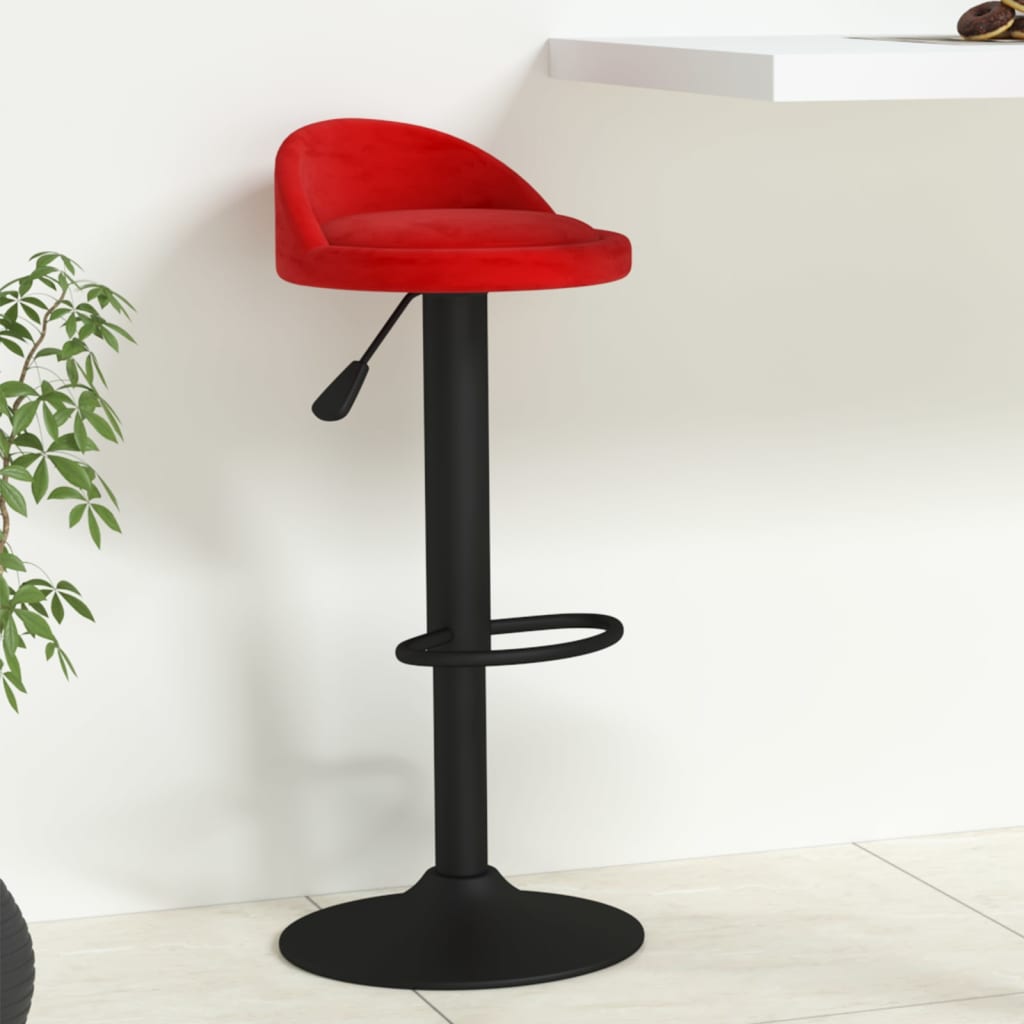 Tabouret de bar Rouge bordeaux Velours