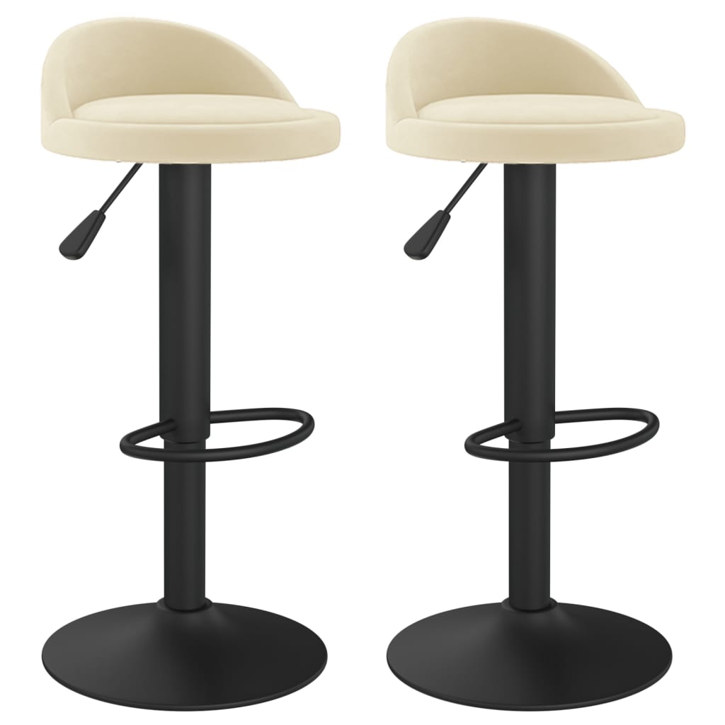 Tabourets de bar lot de 2 crème velours