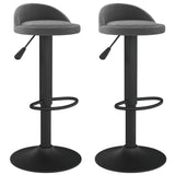 Tabourets de bar lot de 2 gris foncé velours