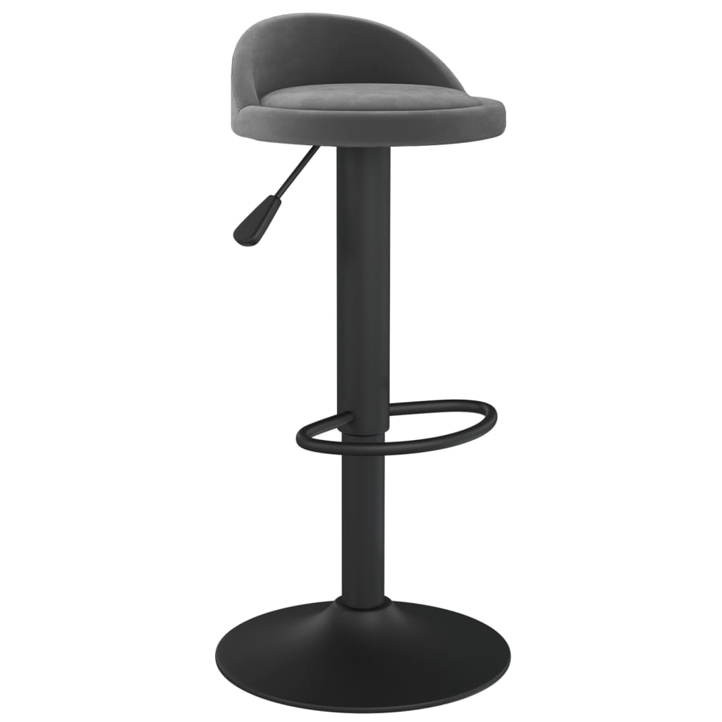 Tabourets de bar lot de 2 gris foncé velours