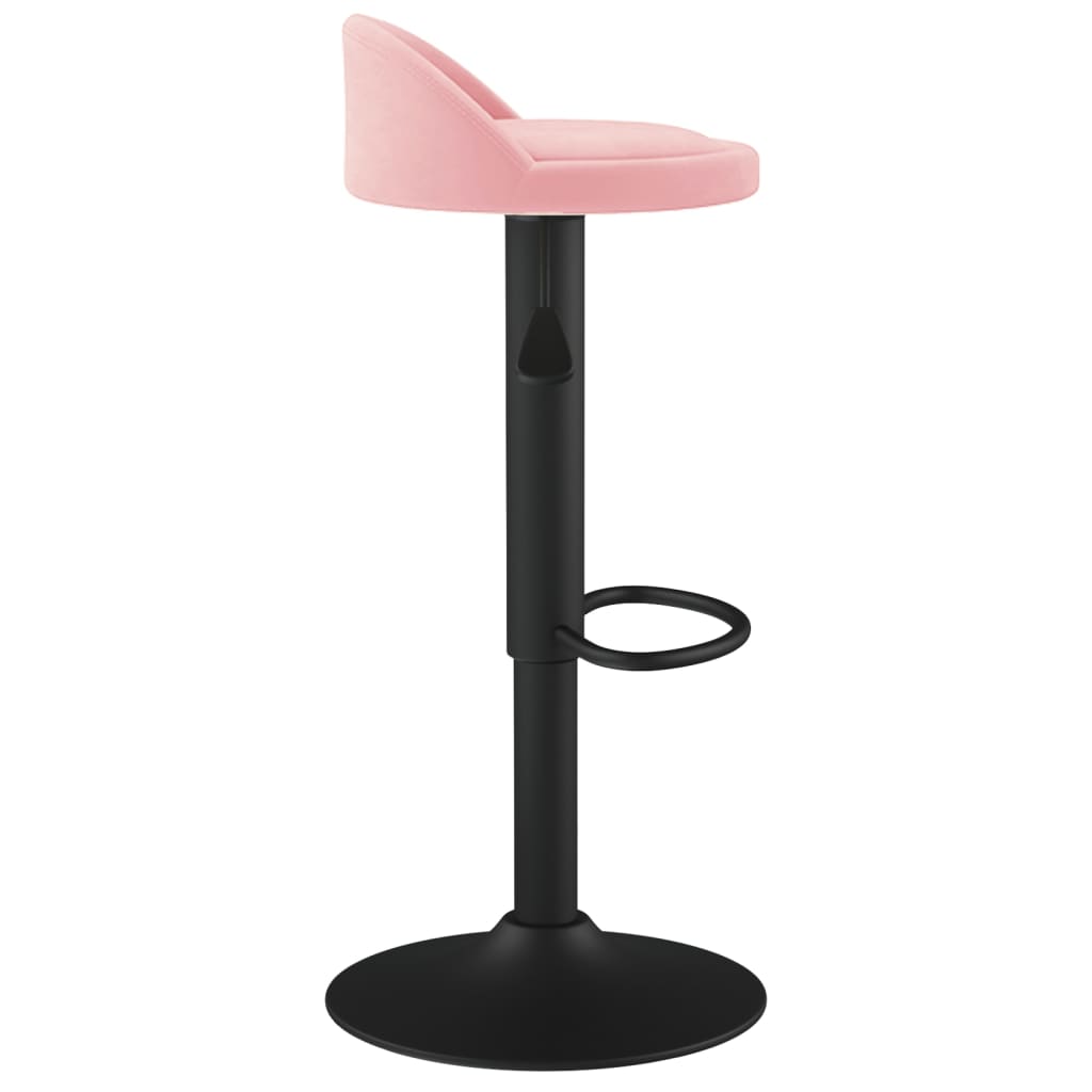 Tabourets de bar lot de 2 rose velours