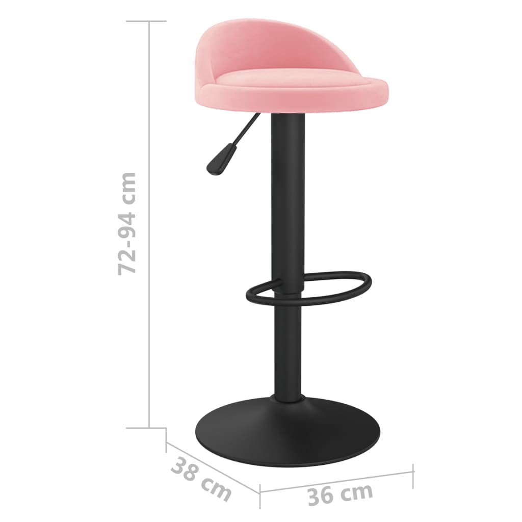 Tabourets de bar lot de 2 rose velours