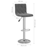 Tabourets de bar lot de 2 gris foncé velours