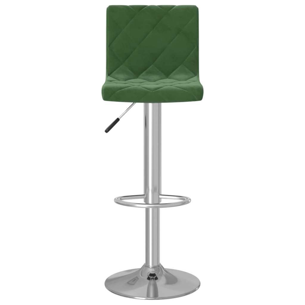 Tabourets de bar lot de 2 vert foncé velours