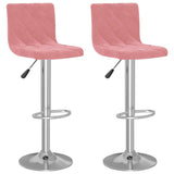 Tabourets de bar lot de 2 rose velours