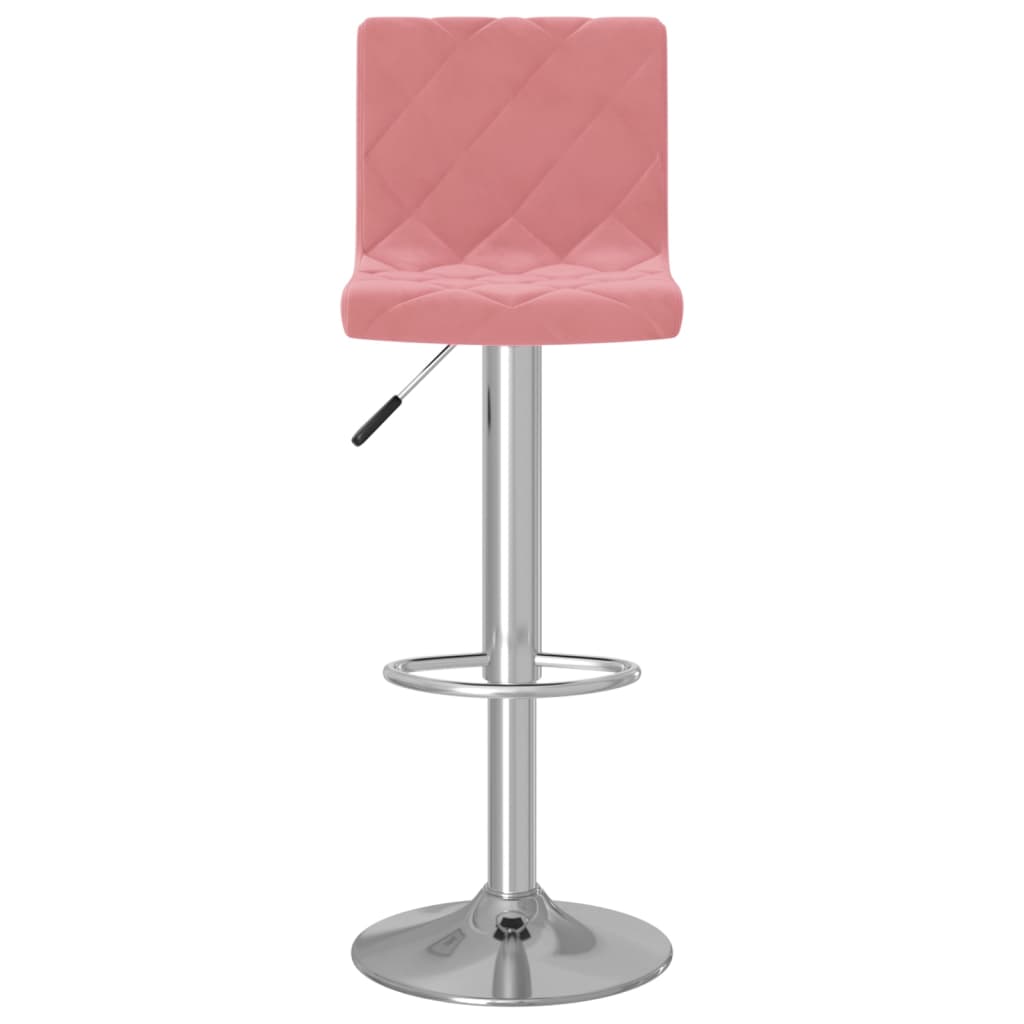 Tabourets de bar lot de 2 rose velours