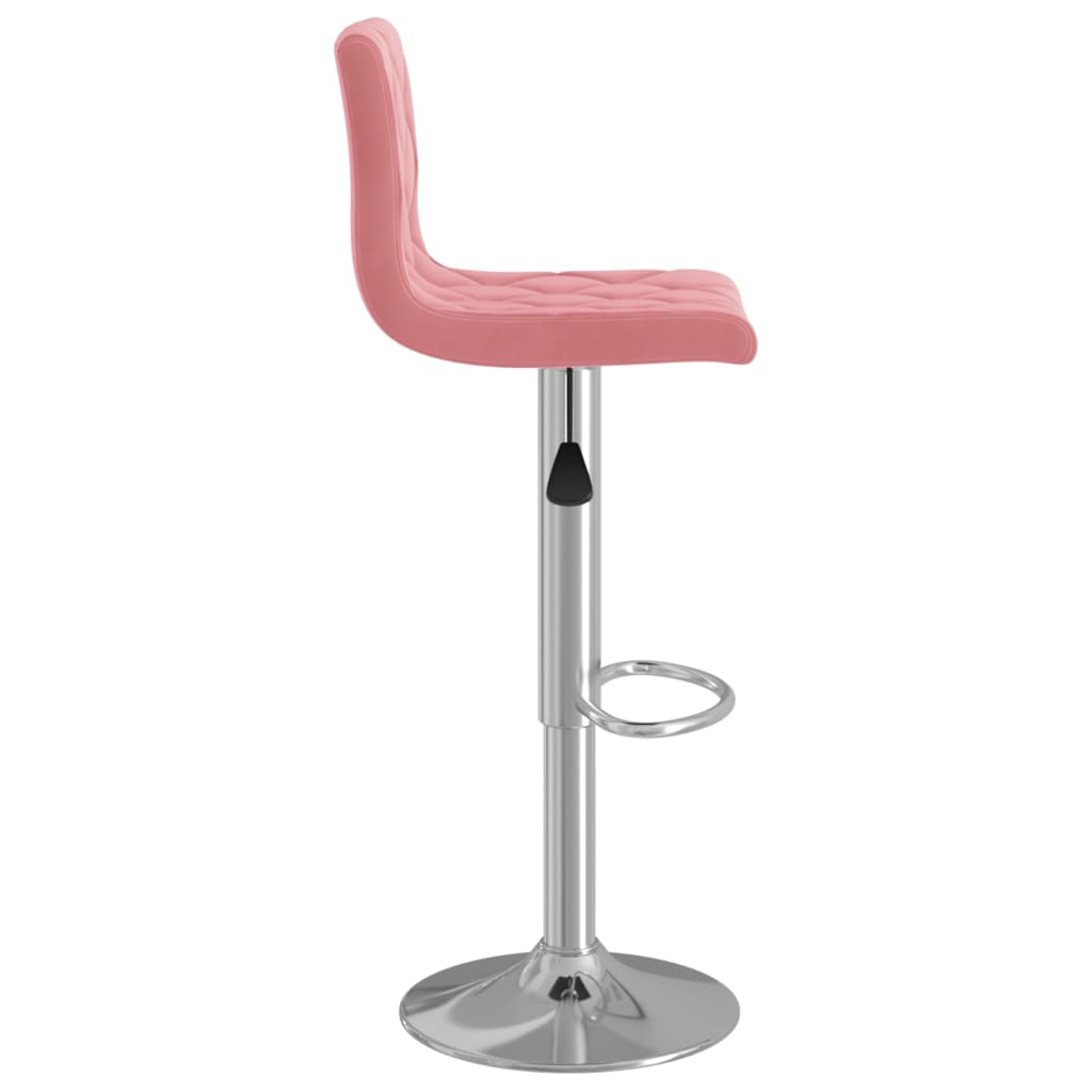 Tabourets de bar lot de 2 rose velours