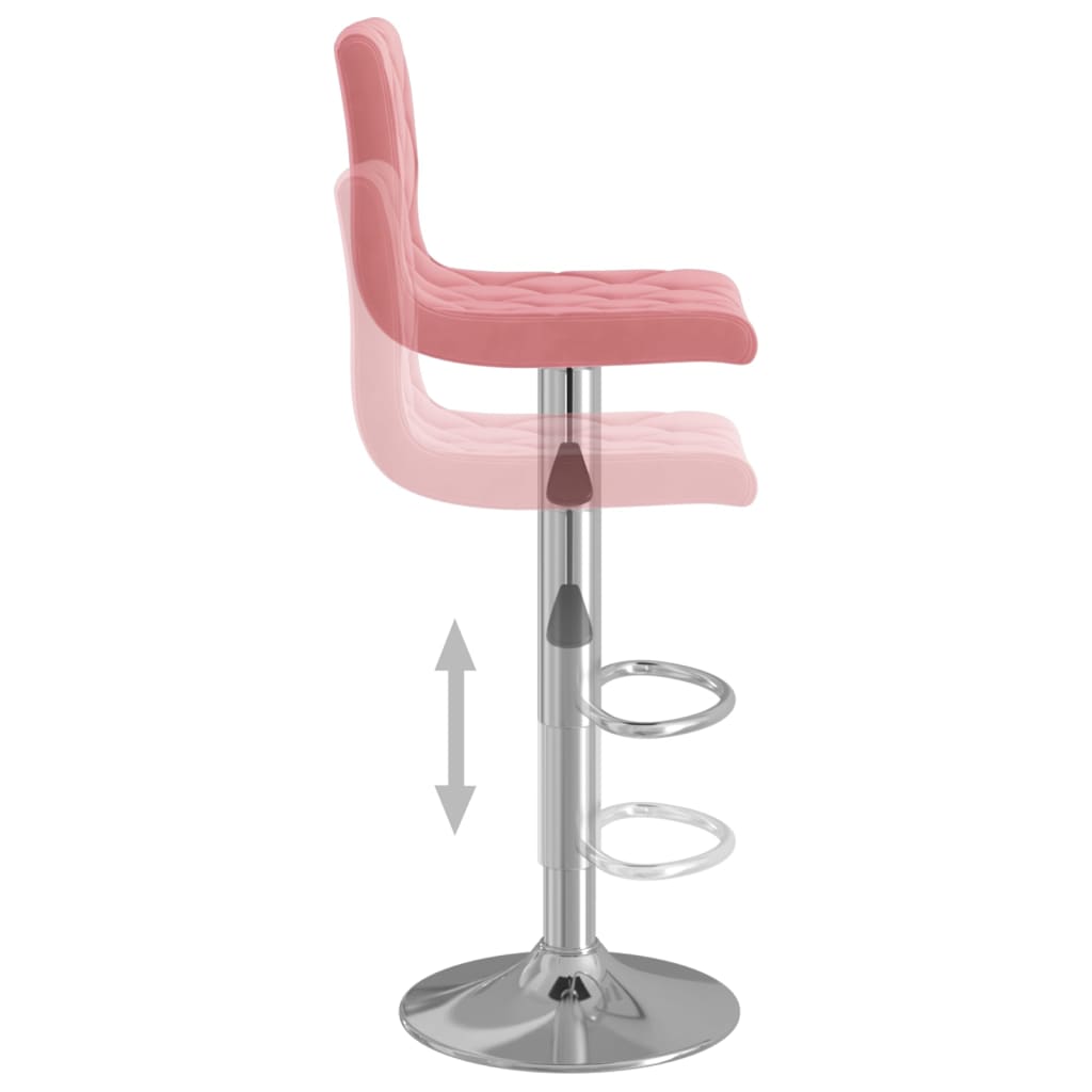 Tabourets de bar lot de 2 rose velours