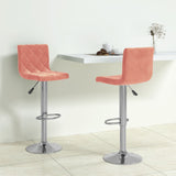 Tabourets de bar lot de 2 rose velours