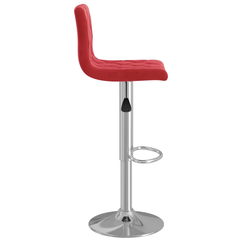 Tabourets de bar lot de 2 rouge bordeaux velours