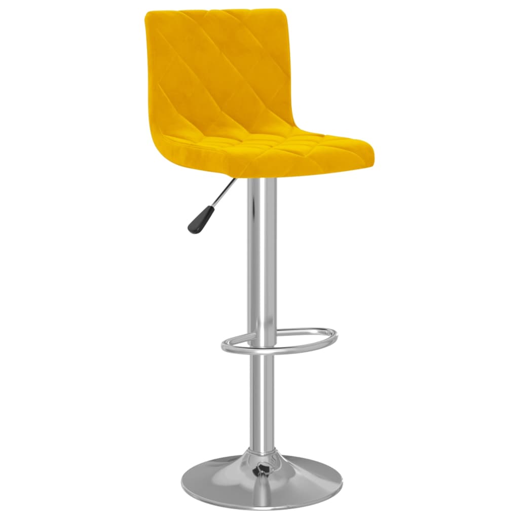 Tabourets de bar lot de 2 jaune moutarde velours