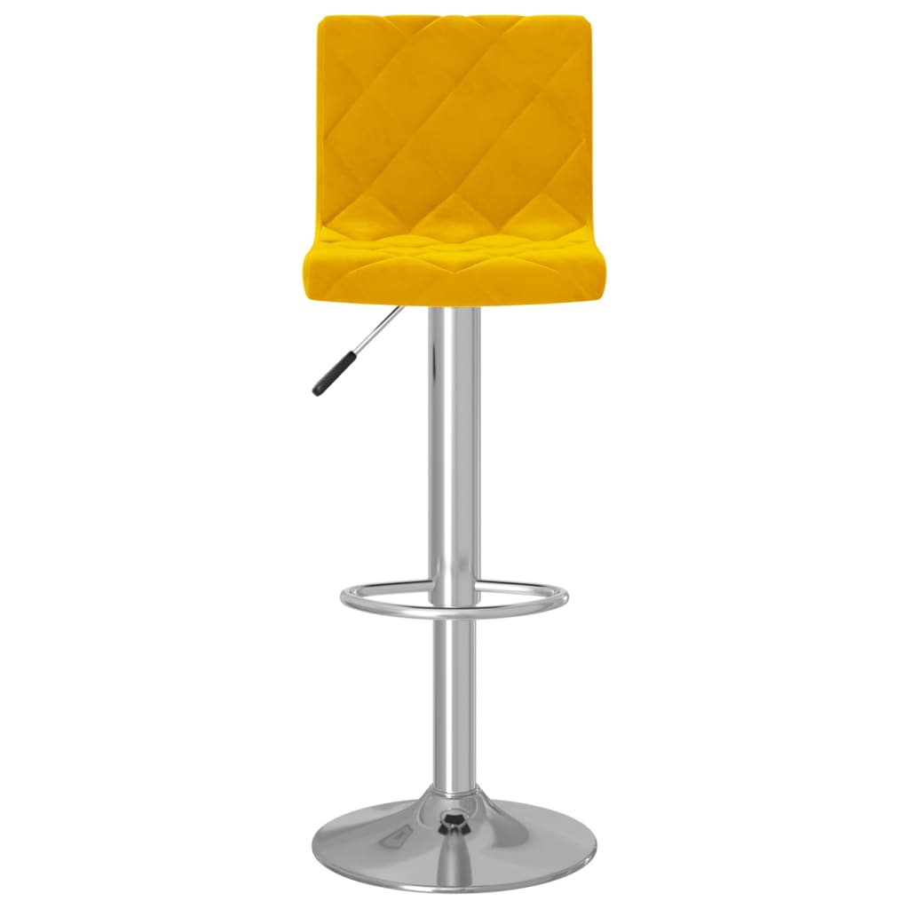 Tabourets de bar lot de 2 jaune moutarde velours