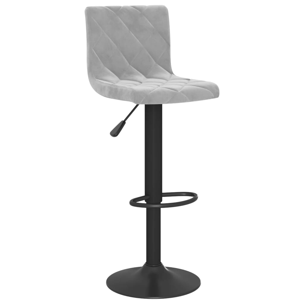 Tabourets de bar lot de 2 Gris clair Velours