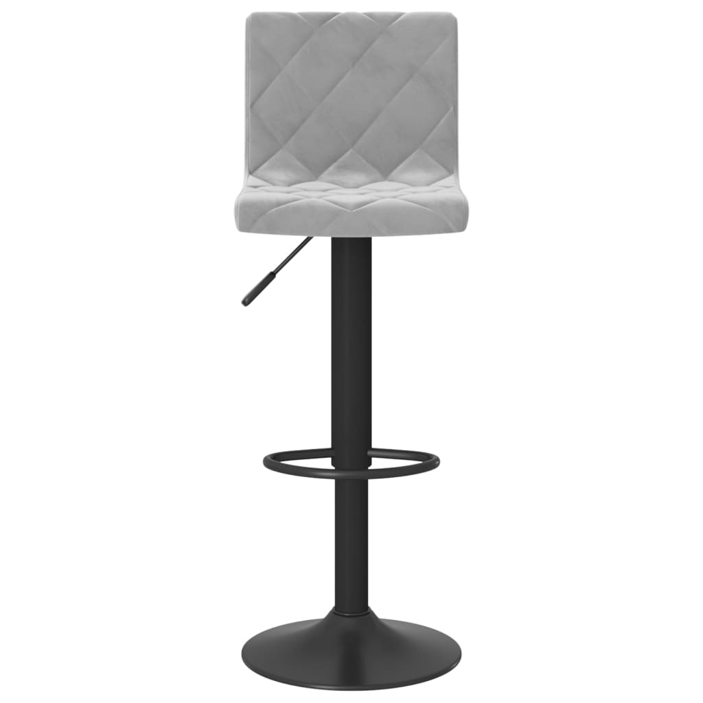 Tabourets de bar lot de 2 Gris clair Velours