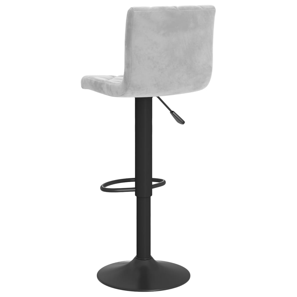 Tabourets de bar lot de 2 Gris clair Velours