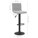 Tabourets de bar lot de 2 Gris clair Velours