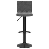 Tabourets de bar lot de 2 Gris foncé Velours