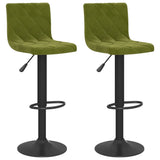 Tabourets de bar lot de 2 vert clair velours