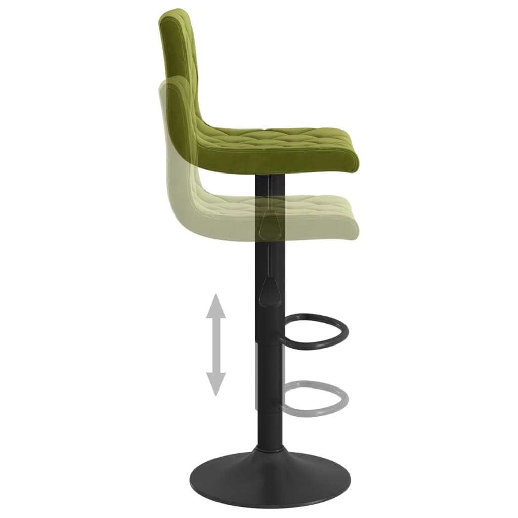 Tabourets de bar lot de 2 vert clair velours