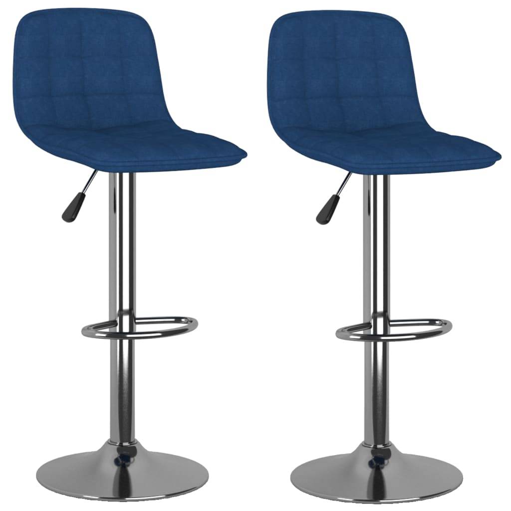 Barhocker 2er-Set aus blauem Stoff