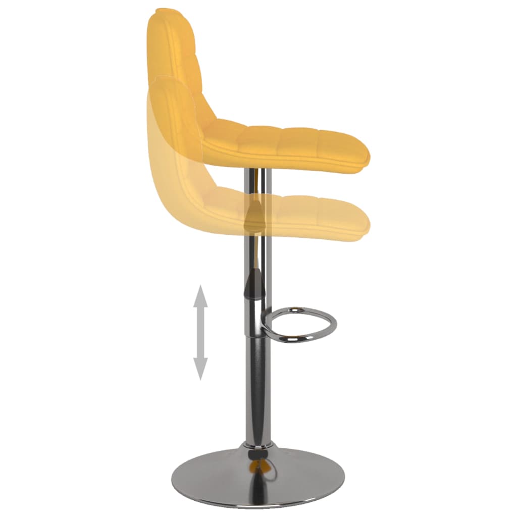 Tabourets de bar lot de 2 jaune tissu