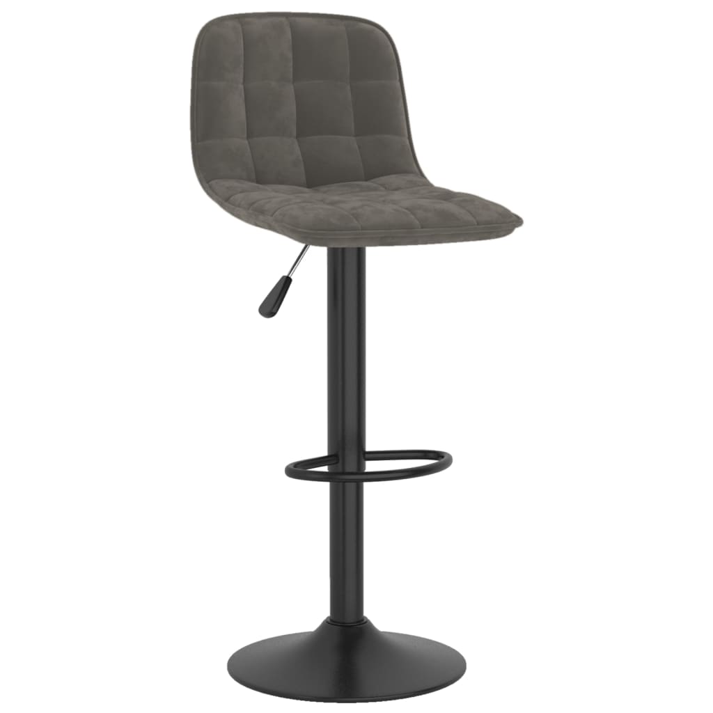 Tabouret de bar Gris foncé Velours