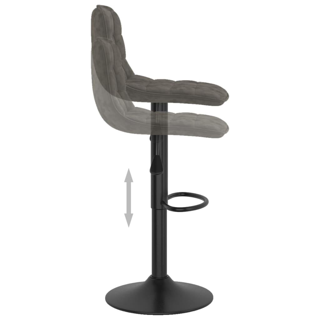 Tabouret de bar Gris foncé Velours