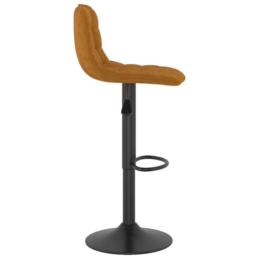 Tabourets de bar lot de 2 marron velours