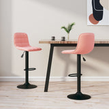 Tabourets de bar lot de 2 rose velours