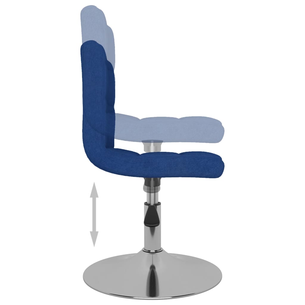 Tabouret de bar pivotant Bleu Tissu