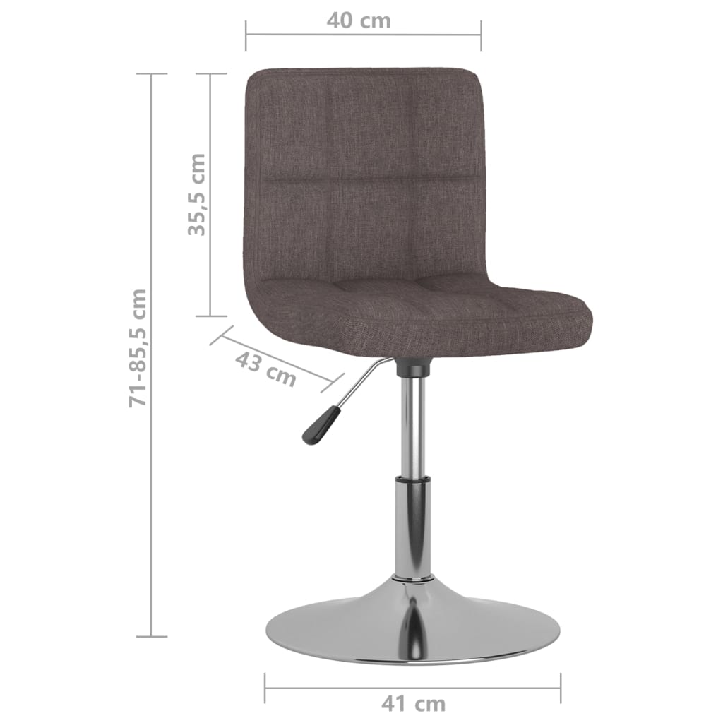 Drehbare Esszimmerstühle, 2er-Set, taupefarbener Stoff