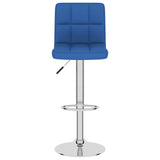 Tabourets de bar lot de 2 bleu tissu