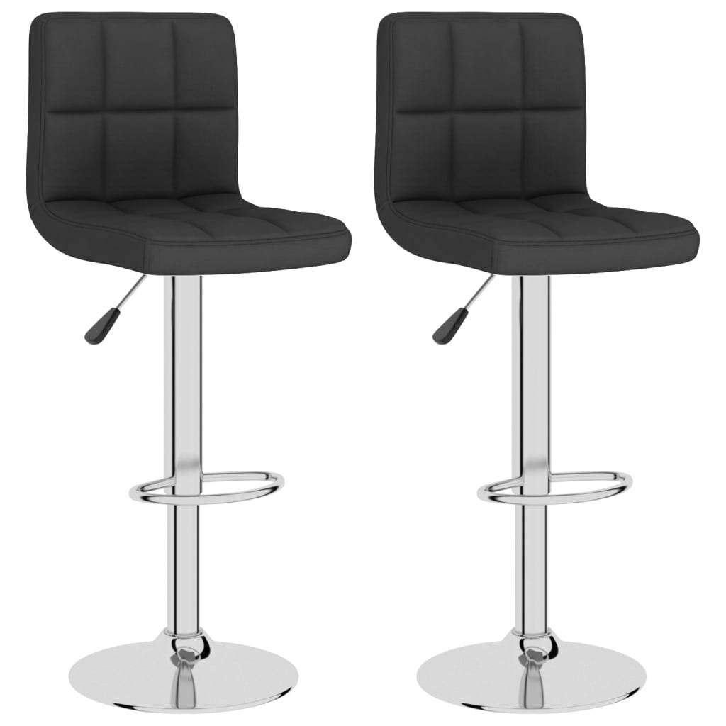 Tabourets de bar lot de 2 noir tissu