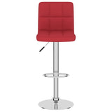 Tabourets de bar lot de 2 rouge bordeaux tissu